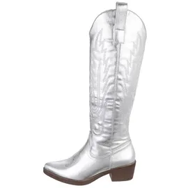 Ital-Design Cowboyboots Damen Silber 37