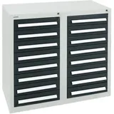 Stumpf Schubladenschrank Serie T-100/35-1, RAL 7035/7016, 16 Schubladen