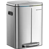 Songmics Mülleimer 40 l Silbern