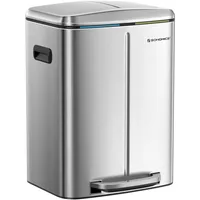 Songmics Mülleimer 40 l Silbern