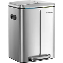 Songmics Mülleimer 40 l Silbern