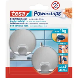 Tesa Garderobenhaken Powerstrips Small Edelstahl