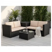 MuCoLa Gartenmöbel Sitzgruppe Sofa Sitzgarnitur Auflagenbox Couch Ecksofa Wohnlandschaft