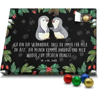 Mr. & Mrs. Panda Schoko Adventskalender Pinguine trösten - Schwarz - Geschenk, Ehefrau, für Ehemann, Freund, Mitbringsel, Valentinstag, Hocheitst... - Schwarz