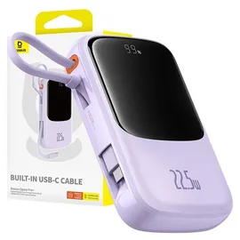 Baseus Qpow Pro+ 10000mAh Powerbank 22.5W USB-C/USB-A mit Kabel - Violett