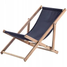 Kadax Holzliegestuhl, Dunkelblau Holz, Sonnenliege bis 120kg, -
