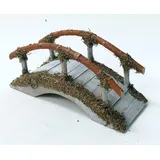 eigene Herstellung Brücke aus Holz für die Weihnachtskrippe, grau gebeizt. Krippenzubehör. 15 cm.