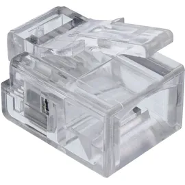 InLine 73014R 10er Pack Modularstecker, 6P4C RJ11 zum Crimpen auf Rundkabel