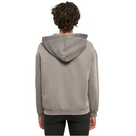 Build Your Brand Acid Washed Oversize Kapuzenpullover Asphalt XS