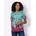 Classic Basics Kurzarmshirt CLASSIC BASICS Damen 48 grün blaugrün pink bedruckt 100 Baumwolle gemustert mehrfarbig Rundhals Shirts