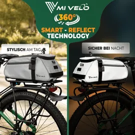 MIVELO 3in1 Gepäckträgertasche NEO reflektierend 9L