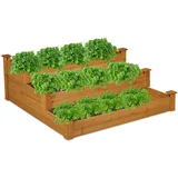 Relaxdays Hochbeet mit 3 Etagen 46 x 46 x 46 cm Bronze