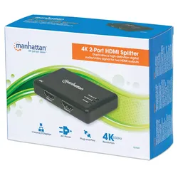 Manhattan 4K 2-Port HDMI-Splitter 4K30Hz Stromversorgung ueber Netzteil schwarz Digital/Display/Video Strom/Netzteil HDMI