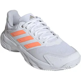 adidas Courtjam Control 3 Tennis Shoes ftwr white/beam orange/crystal white (01F7) 4