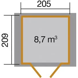 Weka Gartenhaus 224 2,05 x 2,09 m anthrazit