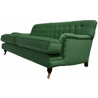 JVmoebel Chesterfield-Sofa 3-Sitzer Sofa Chesterfield grün handgefertigt Stoff grün