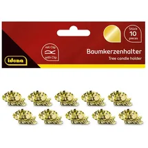IDENA Baumkerzenhalter mit Clip gold 10 Stück
