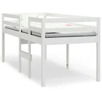 vidaXL Hochbett 90 x 200 cm Kiefer massiv weiß