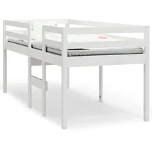 vidaXL Hochbett 90 x 200 cm Kiefer massiv weiß