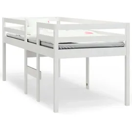 vidaXL Hochbett 90 x 200 cm Kiefer massiv weiß