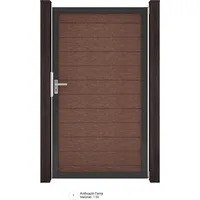 GroJa Solid Steckzaun Tor Universal-DIN Terra mit Anthrazitrahmen 100 x 180 cm