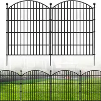 IMSGVIFO Steckzaun Metall,Teichzaun 80cm Hoch,10x Oberbogen Rund Dekorativer Gartenzaun,Gitterzaun Set Beetzaun Zaunelemente Steckzaun für Hunde Teichumrandung Hühnerzaun Schafzaun,Anthrazit