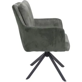 ronald verdult Polsterstühle 2er Set ALEX, Grau - Schwarz - Stoffbezug - Metallgestell - 180 Grad drehbar - 2er Set