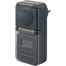 Brennenstuhl 1506706 Steckdosen-Zeitschaltuhr digital Wochenprogramm IP44 EIN/AUS-Programm, Sommer-/Winterzeitumstellung, Zufallsfunktion