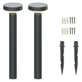 DIEBOLD Solarleuchte 2er Set 50 cm Höhe spritzwassergeschützt Gun Grey
