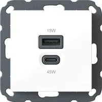 Newlec NSP55USBLA15C45.01 USB-A/C Unterputz Lader 15W/45W mit PD, mit