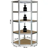 Baumarktplus Regalsystem 3 teilig, 1 Eckregal & 2 Schwerlastregale 180x90x40 cm, 15 Böden, 2625 kg Traglast