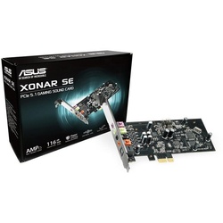 Asus Xonar SE Soundkarte, intern, PCI-Express, Kopfhörerverstärker, bis zu 300 Ohm, 116 dB