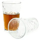 Almina 6er Set Teegläser Trinkglas Saftglas Wassergläser-Set aus Glas transparent