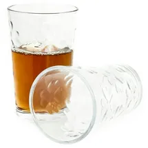 Almina 6er Set Teegläser Trinkglas Saftglas Wassergläser-Set aus Glas transparent