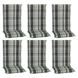beo Gartenmöbel-Auflage D800  (Hochlehner, 6 Stk., L x B x H: 120 x 48 x 8 cm, Dralon, Polyester, Grau/Hellgrün)