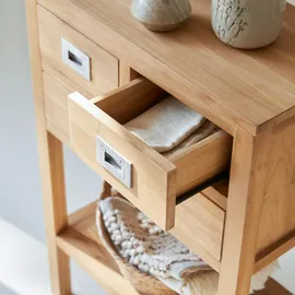 Tikamoon Konsole Kommode massivholz Highboard Teak Natur unbehandelt massiv NEU