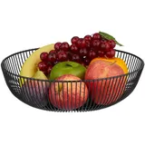 Relaxdays Obstkorb Metall rund HxD: 8 x 28 cm schwarz