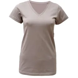 Yoga T-Shirt Kundalini Yoga Damen Beige Stretchig YOGISTAR klein