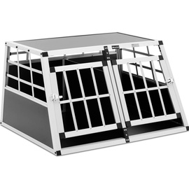 Wiesenfield Hundetransportbox Aluminium Trapezform 70 x 90 x 50 cm Hund Faltbar, Sicherheitsverschluss, Waschbar, Atmungsaktiv), Tiertransport