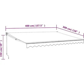 vidaXL Markise Einziehbar 4 x 3 m anthrazit