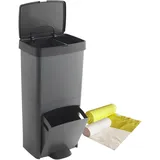 Wellhome WELL HOME MOBILIARIO & DECORACIÓN Mülleimer/Mülleimer 70 l, vertikal, 2 Fächer, Abfalleimer, 76 cm, einfache Verwaltung, inkl. Müllbeutel