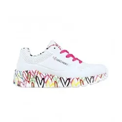 Skechers für Frauen/Mädchen. 314976L Turnschuhe Uno Lite Lovey Luv weiß (28), 3 bis 5 cm, Schnürsenkel, Lässig, Kinderbekleidung