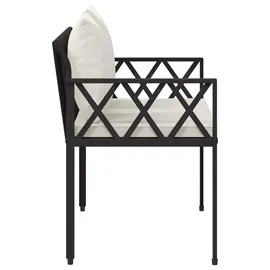 vidaXL 2-Seater 116 x 56 x 75 cm Schwarz