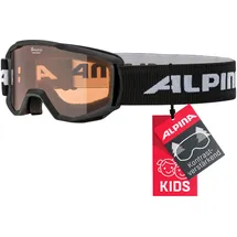 Alpina Piney Kinderskibrille, black matt, One Size