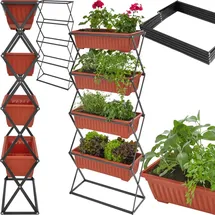 Tectake Vertikalbeet 52 x 21 x 127 cm Braun