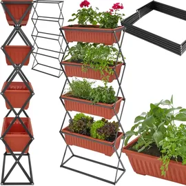 Tectake Vertikalbeet 52 x 21 x 127 cm Braun
