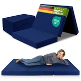 SHOGAZI Klappmatratze 130 x 200 x 12 cm, Gästematratze, klappbar, Made in Germany, faltbare Matratze für 2 Personen, hoher Schlafkomfort, einfach waschbar (Marine)