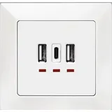Logilink PA0254 Unterputz-Dose mit USB-Ladeausgang Weiß