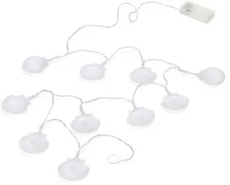 LED-Lichterkette mit Muscheln - transparent - Muscheln transparent