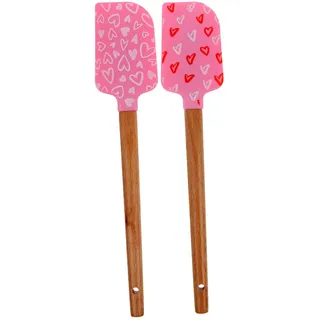 Hoement 2stücke Silikon Kuchenschaber Mit Holzgriff Hitzebeständige Teigspatel Für Backen Und Zuckerguss Küchenutensilien Für Kuchenliebhaber